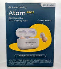 Audien ATOM PRO 2 - Wireless Rechargeable OTC Hearing Aids - NEW