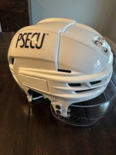 Hershey Bears Tobias Geisser Game Worn Used CCM Tacks-X Pro Stock Helmet White