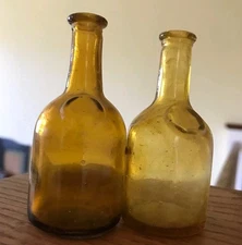 Vtg Amber Glassware Bitters Medicine Bottle  Wheaton Repro Small Decor Farmhouse