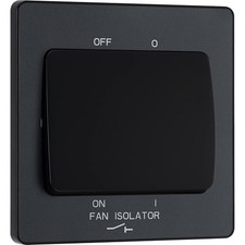BG Evolve 10A 3 Pole Fan Isolator Switch Matt Grey Bathroom Safety Switch