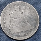1861 Seated Liberty Quarter 25c Circulated #78885