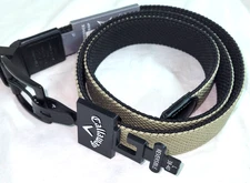 Callaway Swing Tech Reversable Braided Khaki Black Stretch Belt Large  38-40 NWT