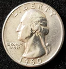 1960 (P) Washington Quarter 90% Silver #330062 Actual Pic