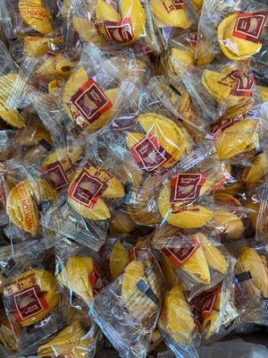 100 Pcs - Fortune Cookies - Fresh Single Wrapped - Golden Bowl