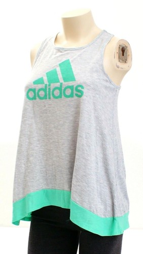 Adidas Gray & Green Best on The Block Racer Back Tank Youth Girl's XL NWT - Picture 2 of 4