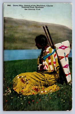 K6/ Native American Indian Postcard c1910 Glacier National Park Blackfeet 28