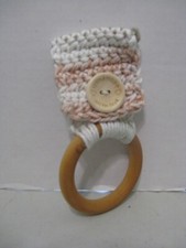 Crochet Kitchen Towel Wood Ring Holder    Gift Idea