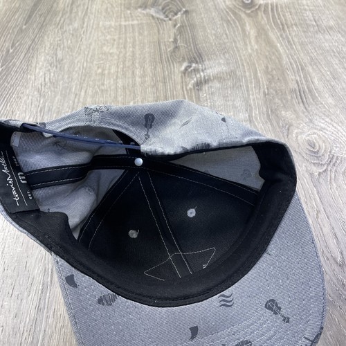 Travis Mathew Hat Cap Guitar Fish Palm Tree Shark Fin Adult Gray Patch - Picture 9 of 14