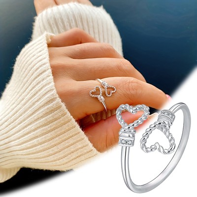 Simple Pinky Ring Jewelry Plain Ring Female High End Light Luxury Love Open