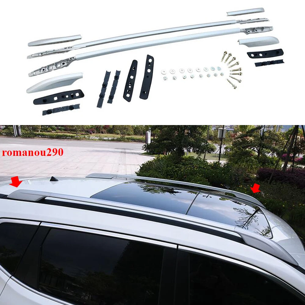 For Nissan Rogue 2017 2020 Silver Roof Side Bars Rails Roof Rack Luggage Carrier