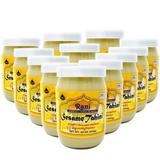 Rani Sesame Tahini Sesame Butter 16oz 1lb 454g, Pack of 12, Glass Jar