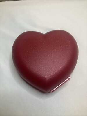 NEW Tupperware Red Sparkle Valentine Heart Keeper Sandwhich Or Snack Container