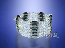 Magnetic Necklace Bracelet white crystal anklet neck collar gift Hematite