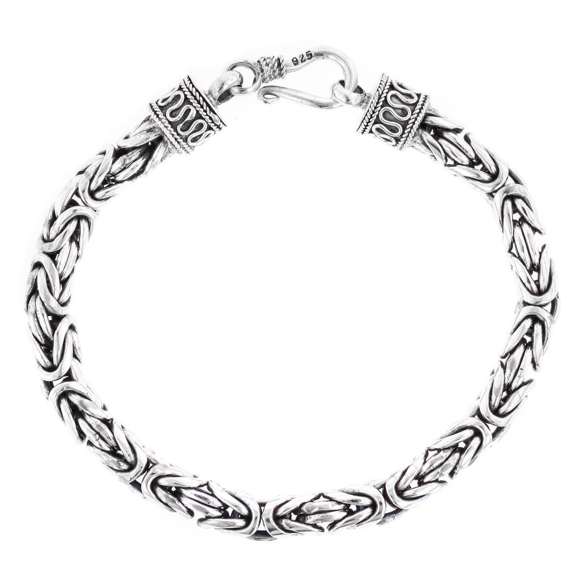 5mm Byzantine Bali Handmade 925 Sterling Silver Chain Anklet Bracelet, 6-9.5