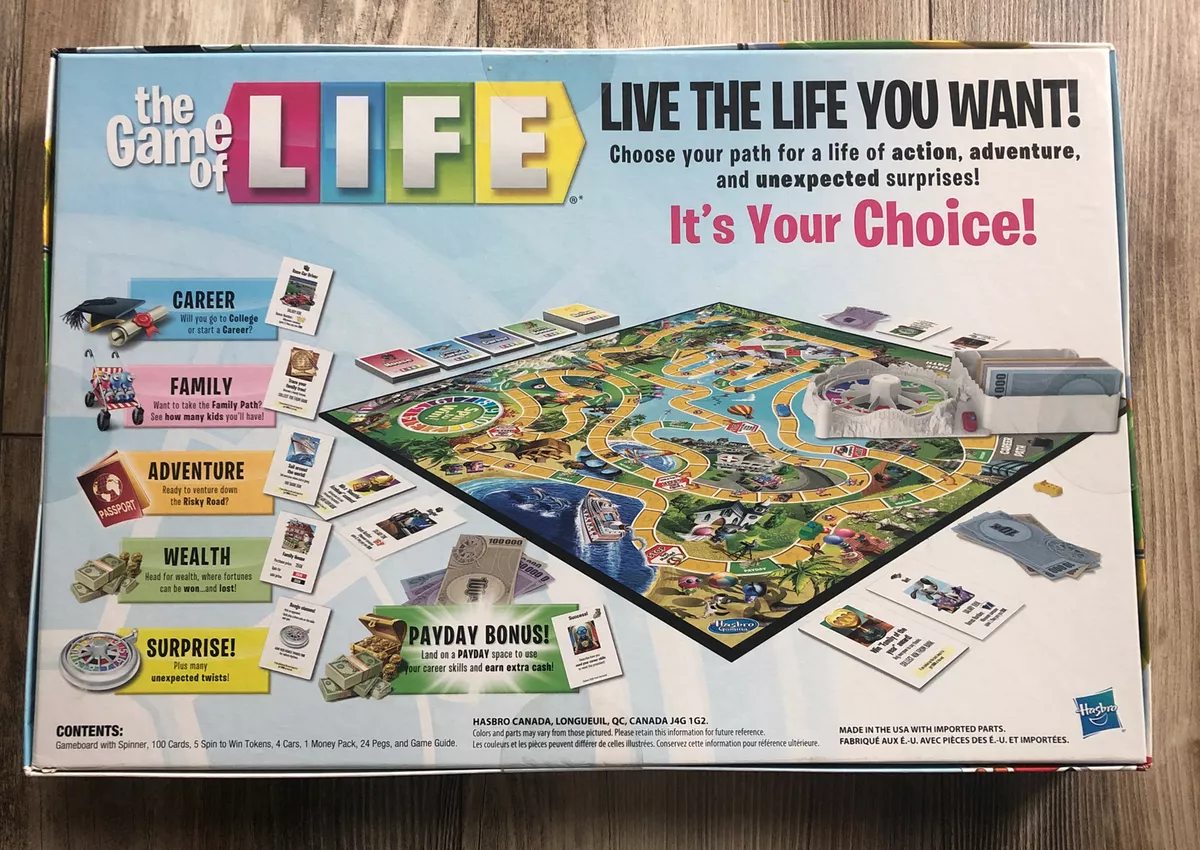 The Game of Life Game, Family Board Game, For Ages 8+, Pegs Come In 6 Colors