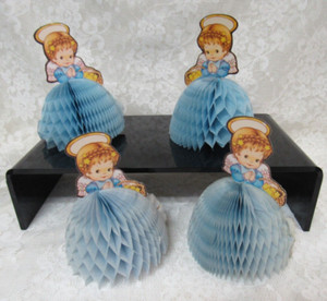 Vintage 1950s AGC Christmas Angels Cardboard Fold Out Honeycomb Crepe Tissue LOT