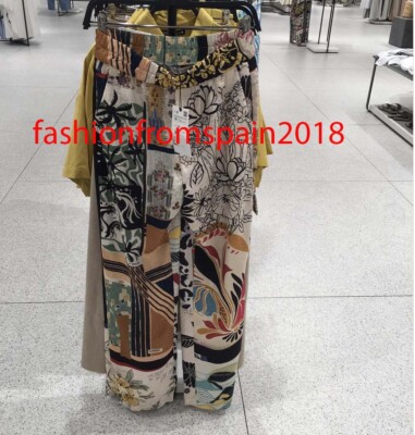ZARA NEW WOMAN PATCHWORK TROUSERS LIMITED EDITION WIDE-LEG