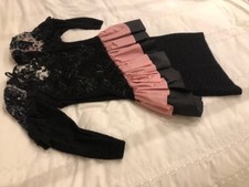 Designer Black Peplum Party/Cocktail Dress Lace & Sequin Detailing, 8-10