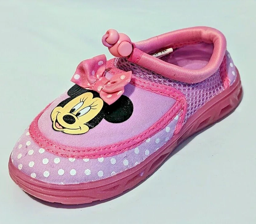 Disney Junior Minnie Mouse US Toddler Size L 9 10 Water Shoes Draw String Loop