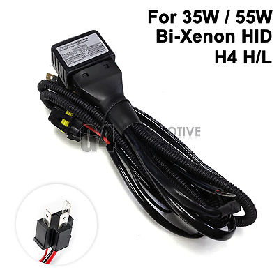 NEW H4 9003 HID Relay Harness 12V 35W/55W Bi-Xenon Hi/Lo H/L Wiring Controller