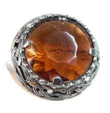 Vintage Miracle Orange Pewter Tone Celtic Brooch Jewelry Scottish Wedding