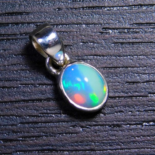 Solid 925 Sterling Silver Natural Ethiopian Welo Opal Pendant For Men/Women - Picture 10 of 10
