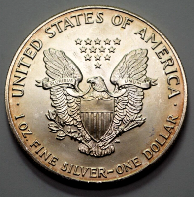 1991 American Silver Eagle $1 Dollar Nat.Toning 1 Oz .999 Fine
