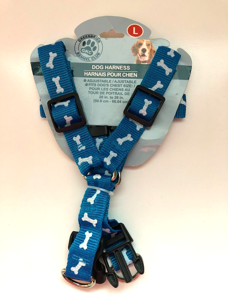 Dog Harness Large Adjustable Greenbrier Kennel Club  Blue Bones