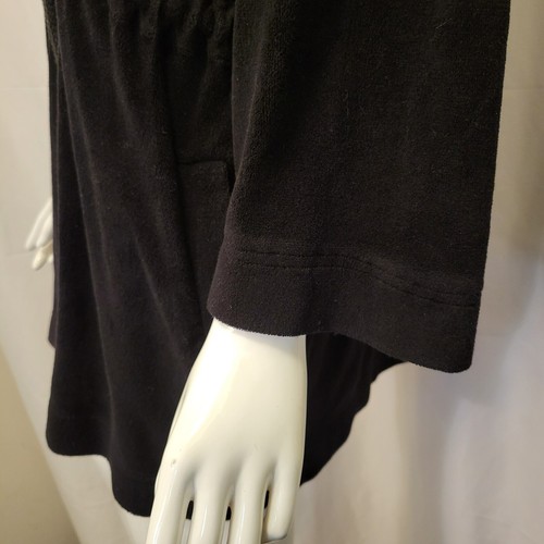 Escada Sport jacket womens medium black oversized velour Italy hooded zip - Picture 13 of 24