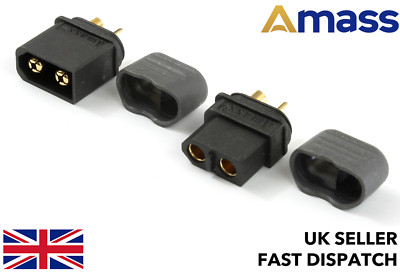 *ORIGINAL AMASS BLACK XT60 & ISOLIERTE KAPPEN* Stecker Buchse/Stecker XT60H