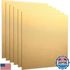 Yaocom 6 Pieces Brass Plate 6 x 6, 18 Gauge(1mm) Thickness Brass Sheet Film A