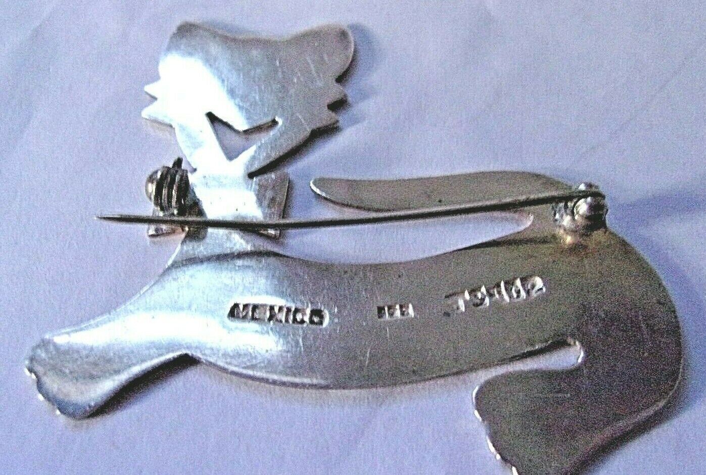 Sterling silver signed CAT pin/brooch - image 2