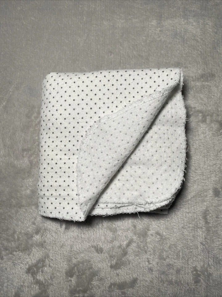 Manta de bebé Rene Rofe lunares gris pequeños círculos 100 % algodón Lovey Foto 2 de 4