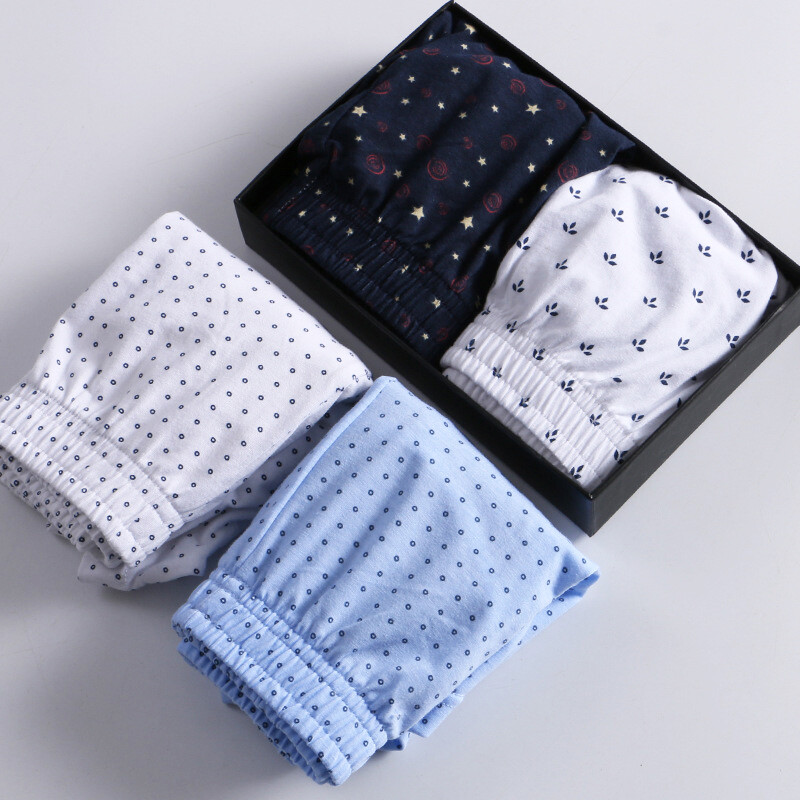 4 PIEZAS/LOTE Ropa Interior Transpirable Para Hombre Calzoncillos Boxer Algodón Bragas Pantalones Cortos Multipack