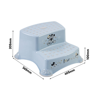 Keeeper Tritthocker Mickey Mouse - Zweistufig Mit Anti-Rutsch Light Blue