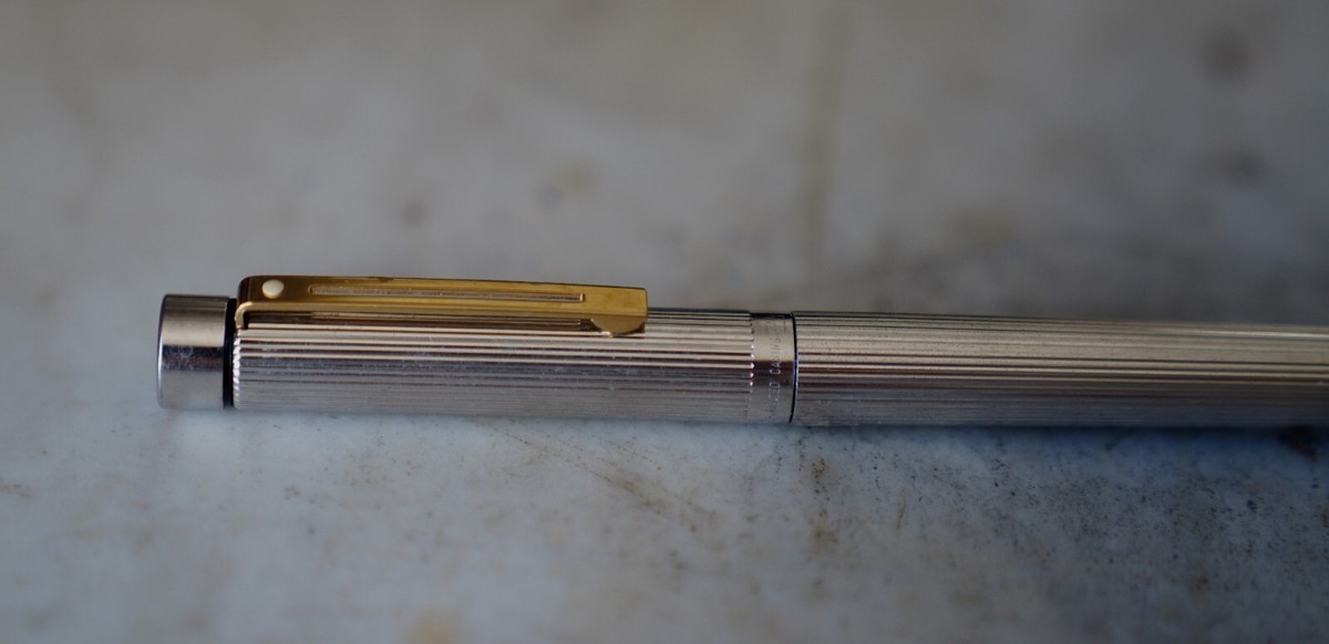 Stylo Plume Sheaffer Targa - Plaqué Or Motif Vannerie - Plume 14K - Occasion Rare