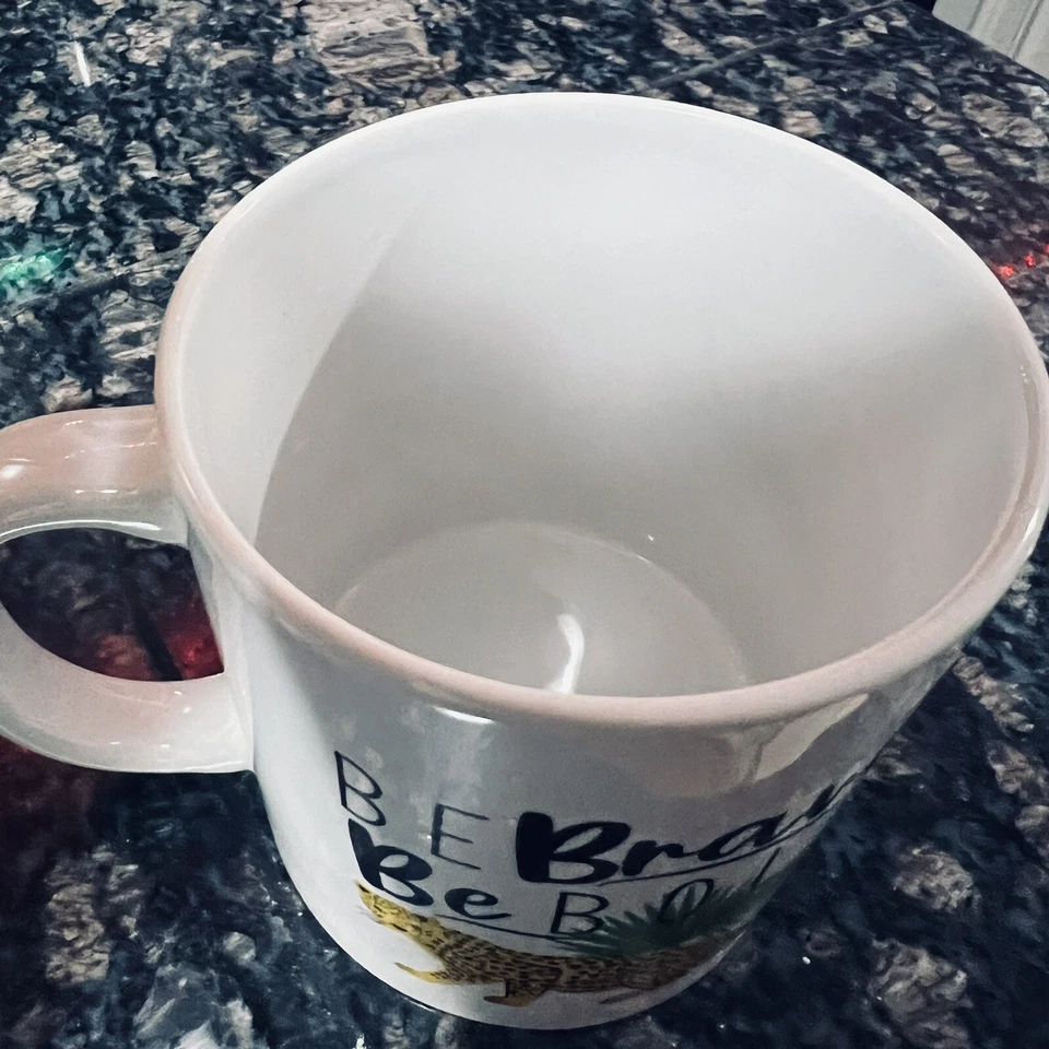 Taza de café Royal Norfolk taza Be Brave Be Bold plantas de guepardo apta para lavavajillas Foto 4 de 4