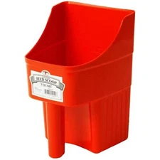 LITTLE GIANT Plastic Enclosed Feed Scoop (Red) Heavy Duty Durable Stackable Feed