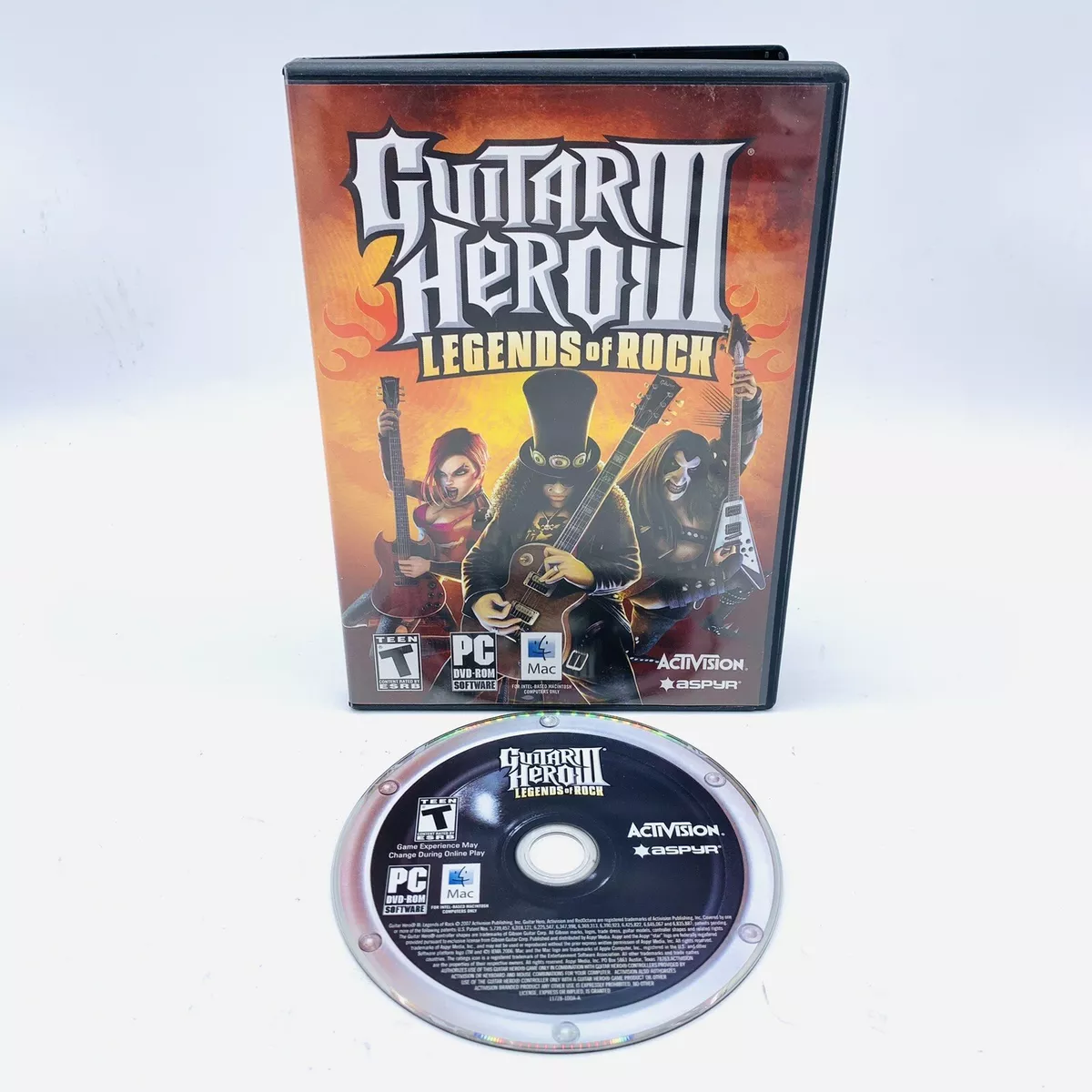 Guitar Hero III 3 Legends of Rock (PC Windows & Mac, 2007) No Manual, Game  Only 618870117287