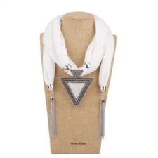 Aloccoco Damenschal-mit Schmuckanhänger-Multifunktionstuch Halstuch - Halskette