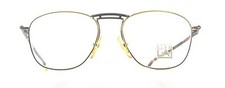 Club LA 7101 Double Bridge Rectangular Gold Black Metal Eyeglasses Vintage Italy