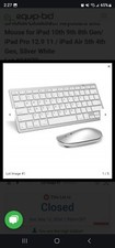 Bluetooth Keyboard and Mouse Combo for iPad White Rechargeable Slim Accessories