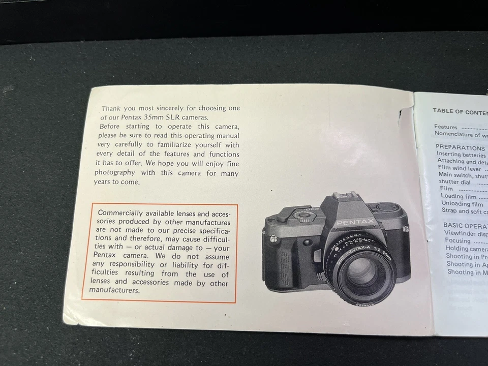Pentax P30T Operating Manual - Image 3 of 4