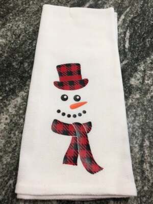 Christmas Snowman holiday joy towel