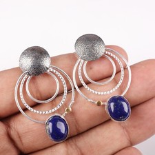 Lapis Lazuli Gemstone 925 Sterling Silver Earring Handmade jewelry Earring Gift