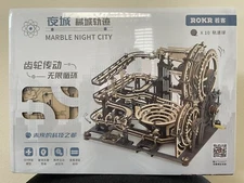 ROKR 3D Wooden Puzzle Marble Night City Track Coaster Building Kits Kids Toys