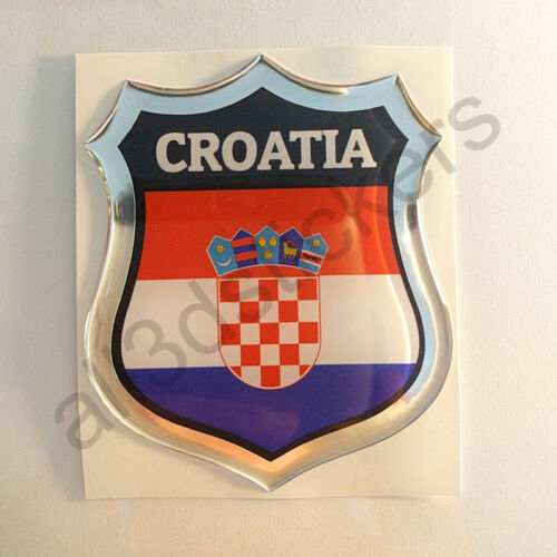 Sticker Croatia Emblem 3D Resin Domed Gel Croatia Flag Vinyl Decal Car Laptop - Foto 1 di 3