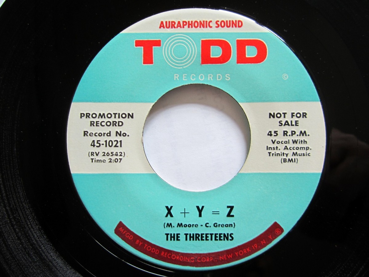 the THREETEENS 45 Xyz For the Love of Mike 1959 Girl Group! Promo