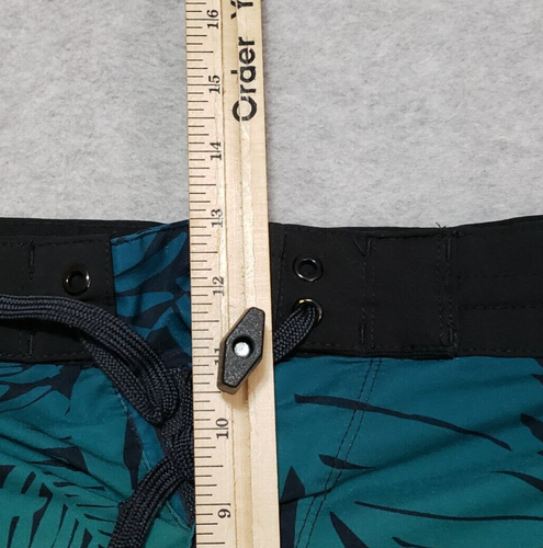 Old Navy California Shorts Mens 36 Board Swim Green Yellow Black Floral Stretch - Picture 7 of 13