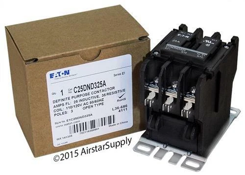 C25DND325A Eaton / Cutler Hammer Contactor - 25 Amp  3 Pole  120V Coil